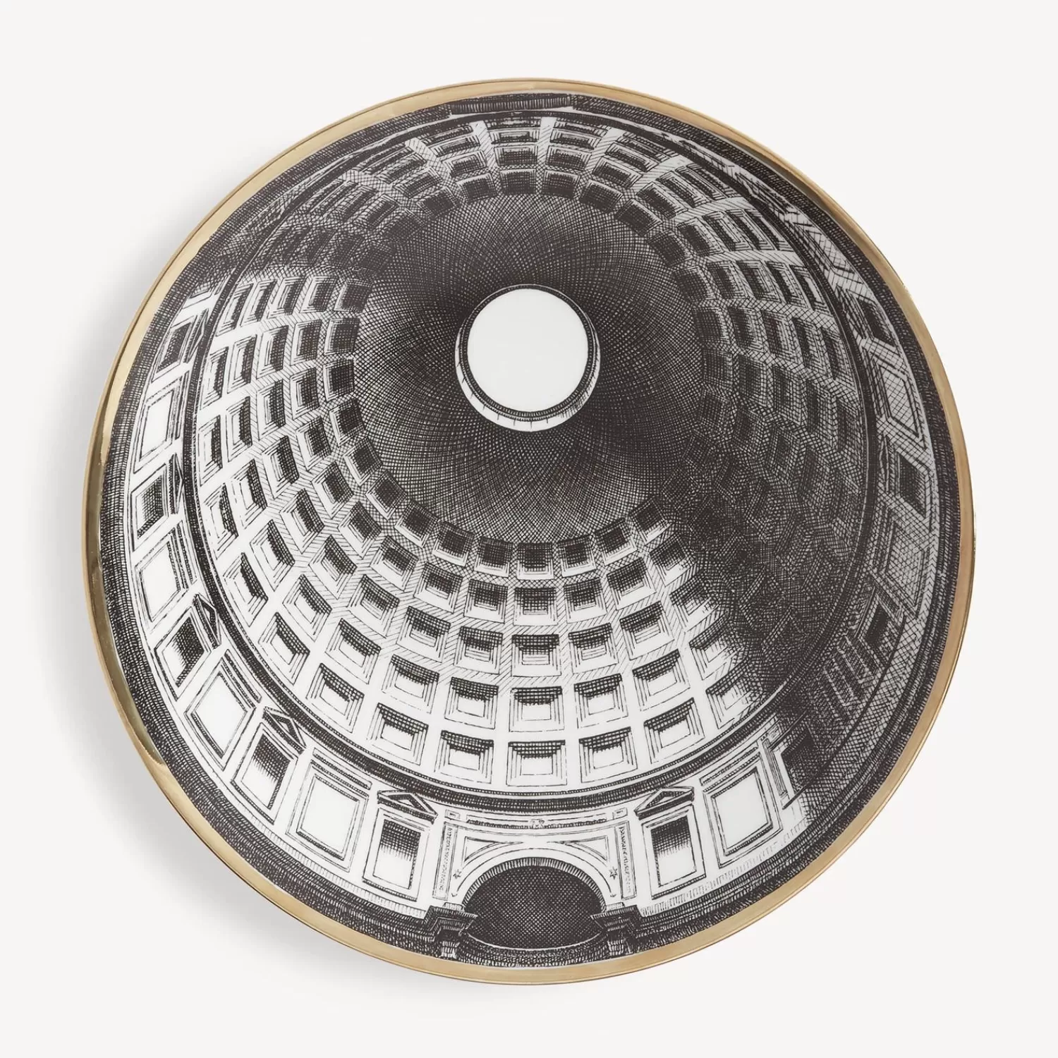 Decorative Plates<Fornasetti Plate Cupola Pantheon (Roma) White/Black/Gold