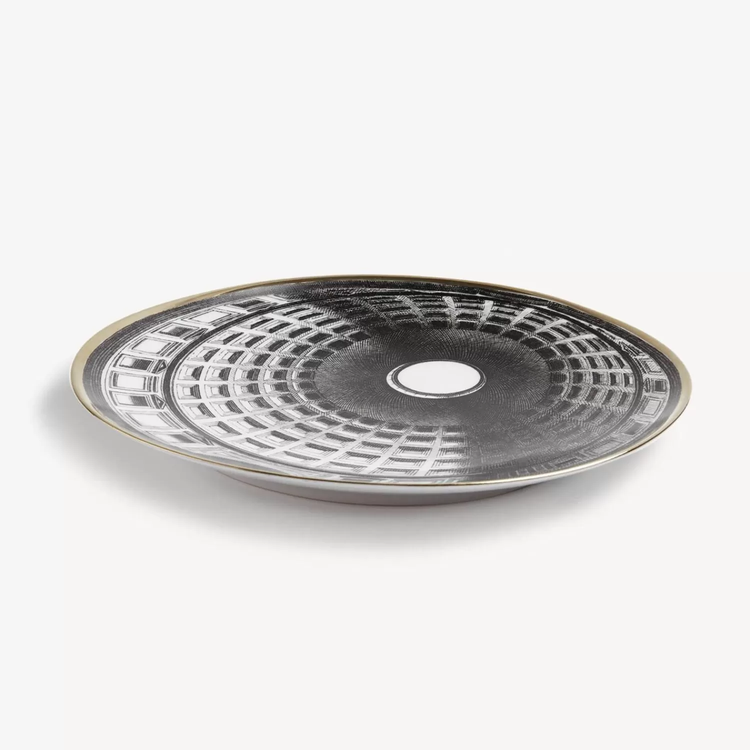 Decorative Plates<Fornasetti Plate Cupola Pantheon (Roma) White/Black/Gold