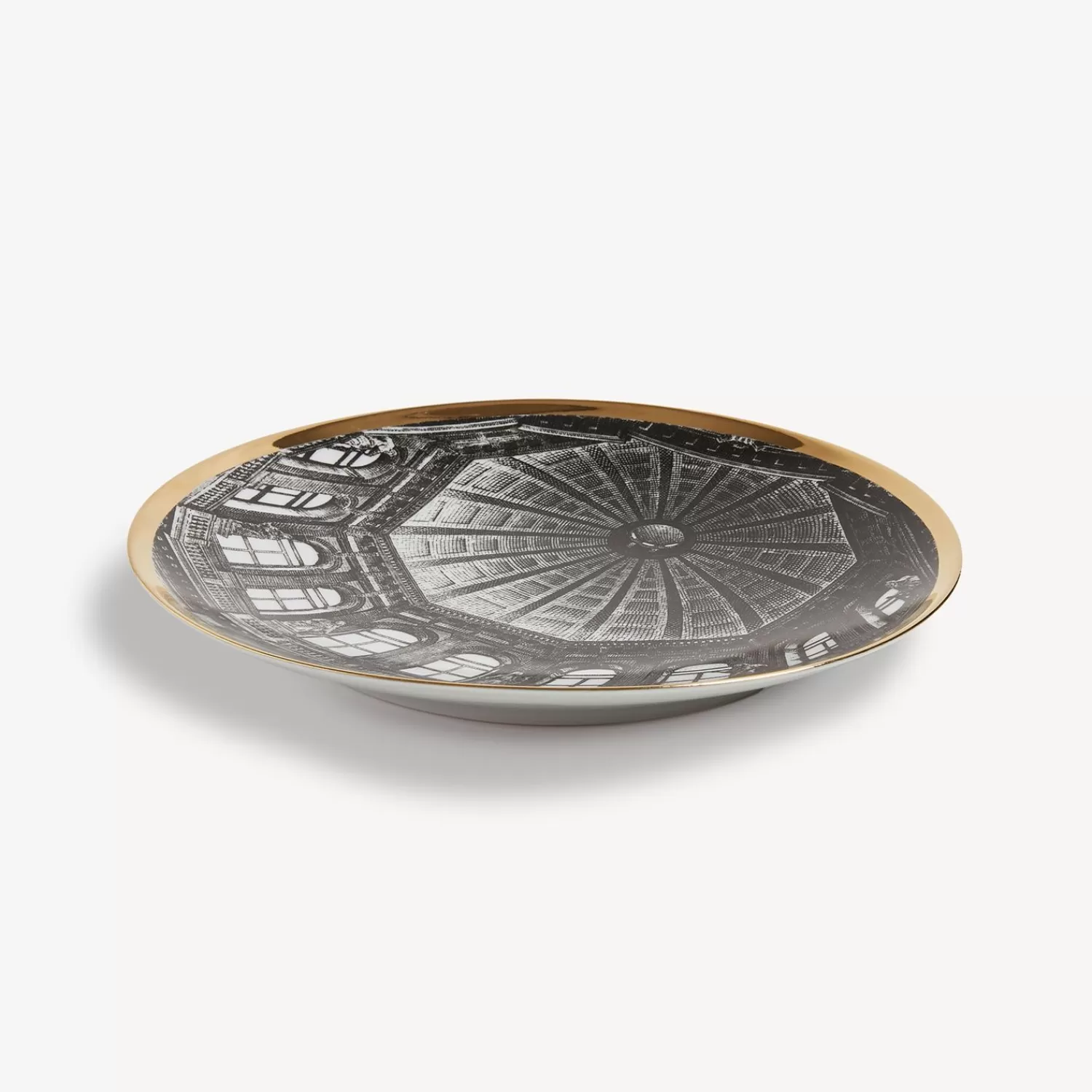 Decorative Plates<Fornasetti Plate Cupola Santa Maria Della Salute (Venezia) White/Black/Gold
