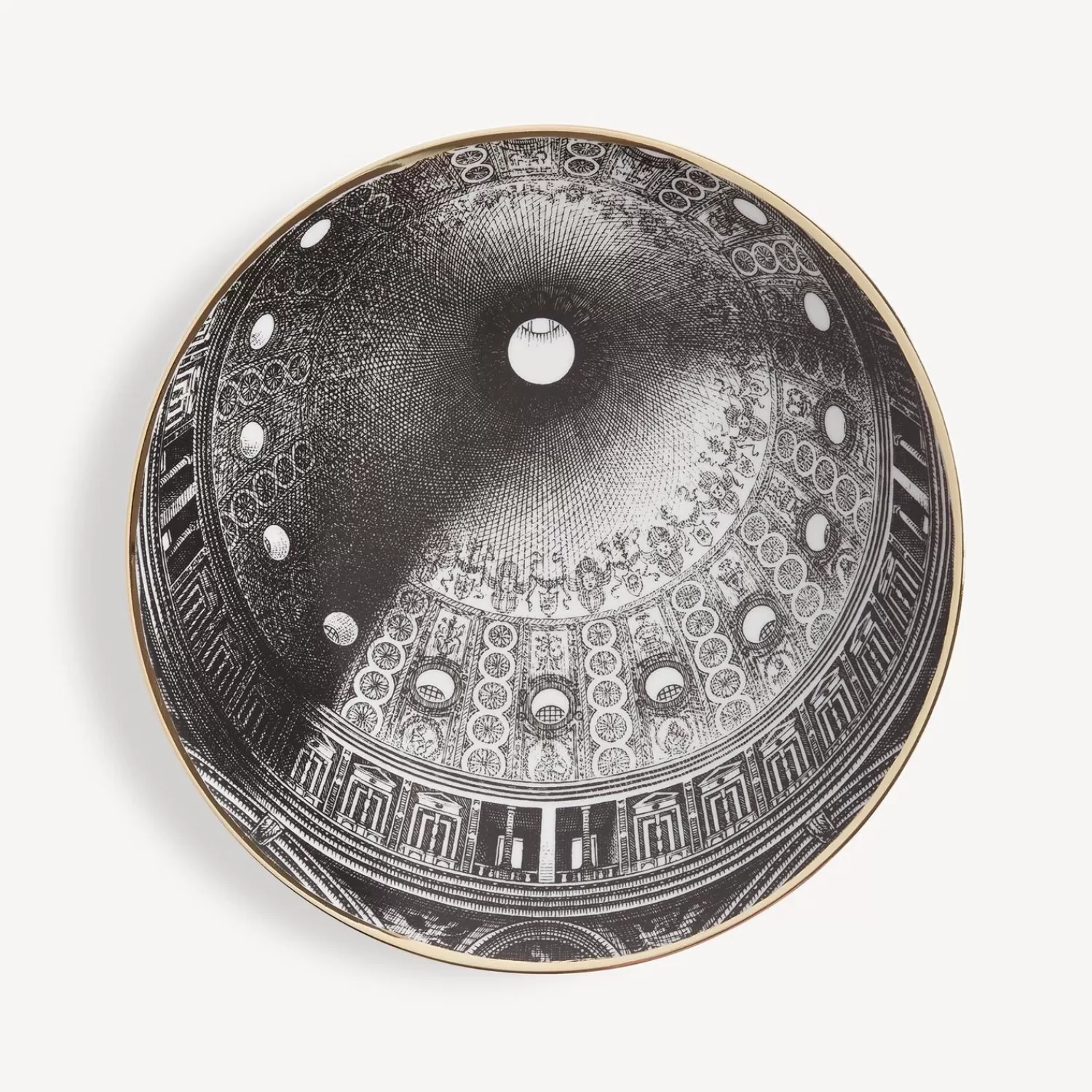 Decorative Plates<Fornasetti Plate Cupola Tiburio Di S. Maria Delle Grazie (Milano) White/Black/Gold