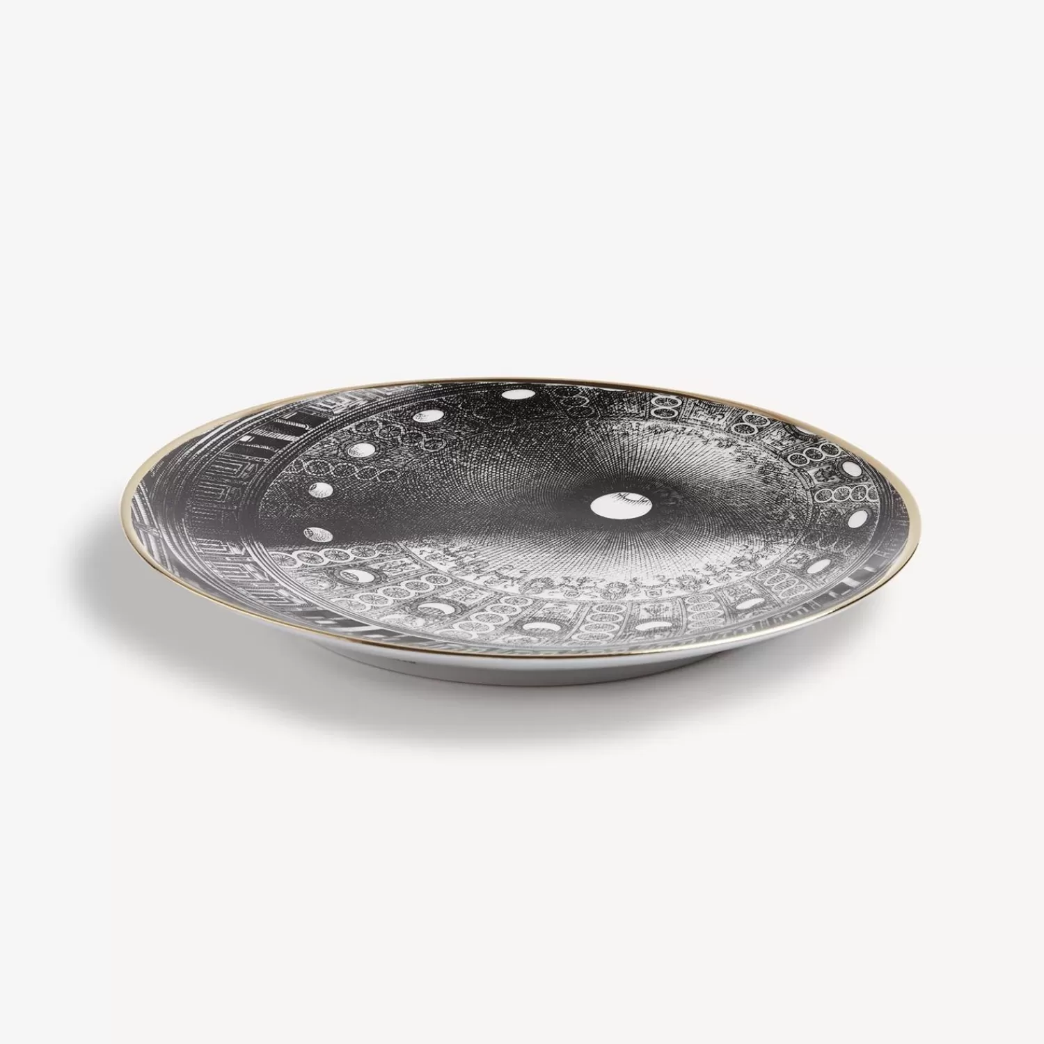 Decorative Plates<Fornasetti Plate Cupola Tiburio Di S. Maria Delle Grazie (Milano) White/Black/Gold
