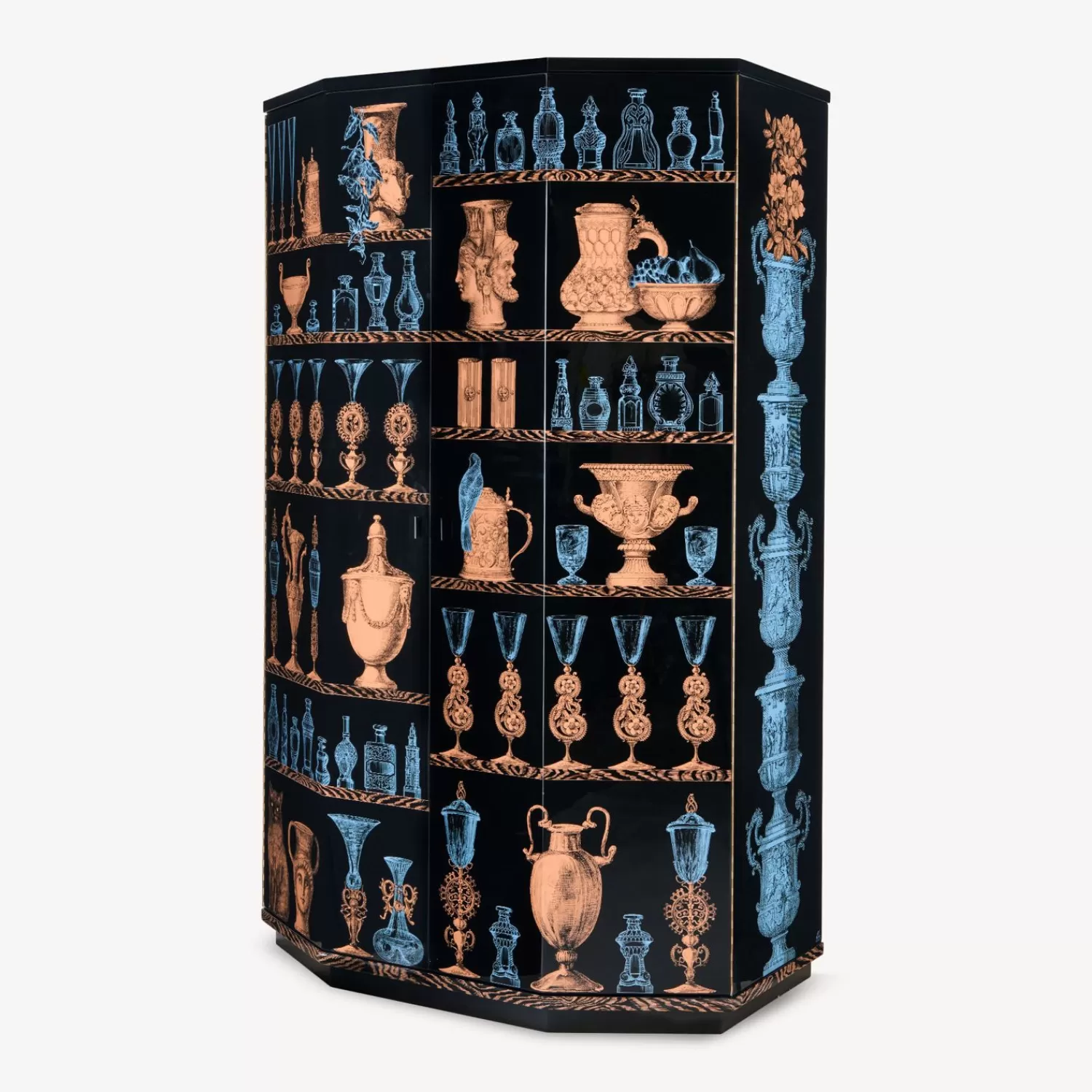 Curved Cabinets<Fornasetti Polyhedric Curved Bar Cabinet Vasi Multicolour