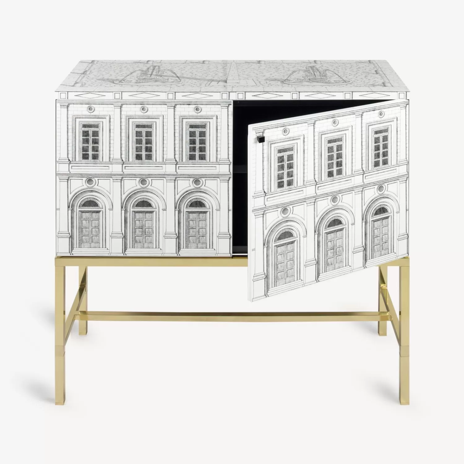Cabinets<Fornasetti Raised Sideboard Architettura White/Black