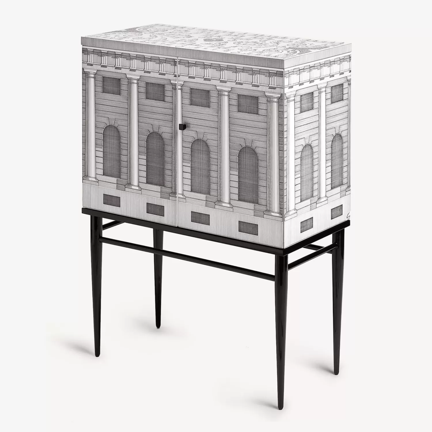 Cabinets<Fornasetti Raised Small Sideboard Architettura White/Black