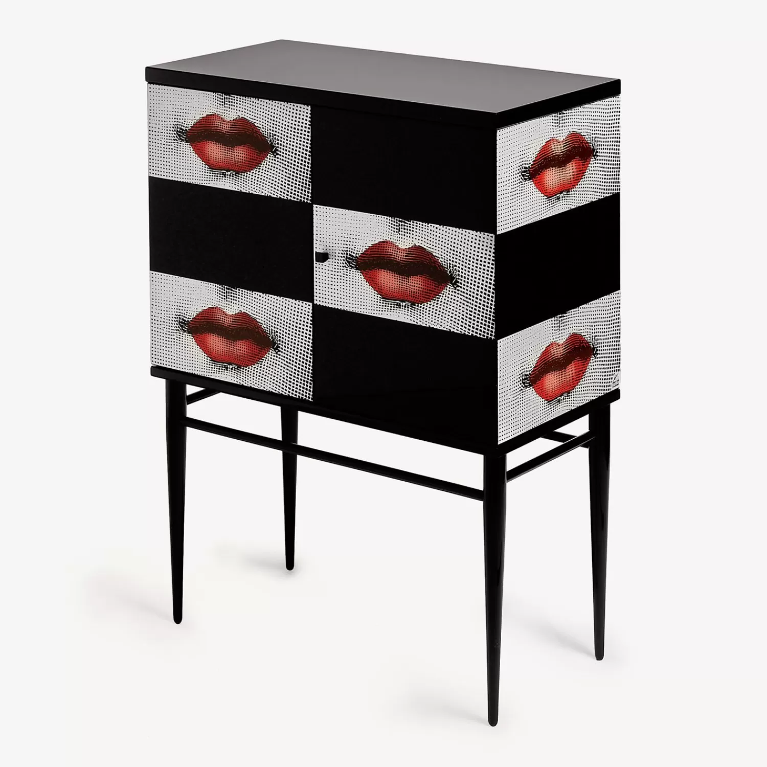 Cabinets<Fornasetti Raised Small Sideboard Kiss White/Black/Red