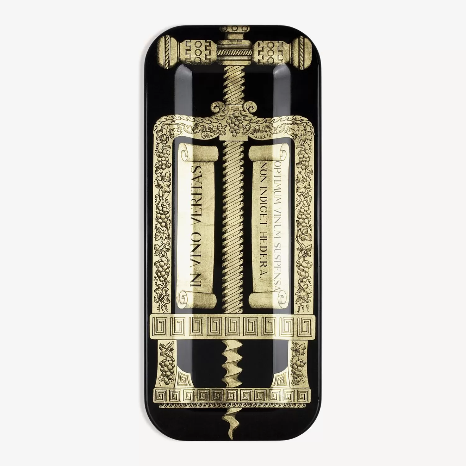 Decorative Trays And Pliants<Fornasetti Rectangular Tray Cavatappi Gold/Black