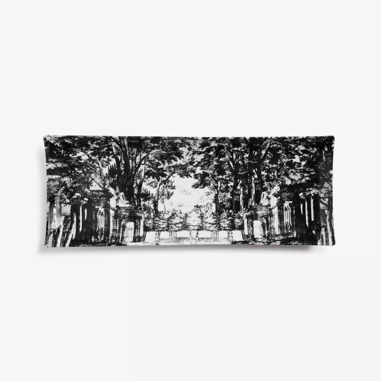 Decorative Trays<Fornasetti Rectangular Tray Giardino Settecentesco White/Black