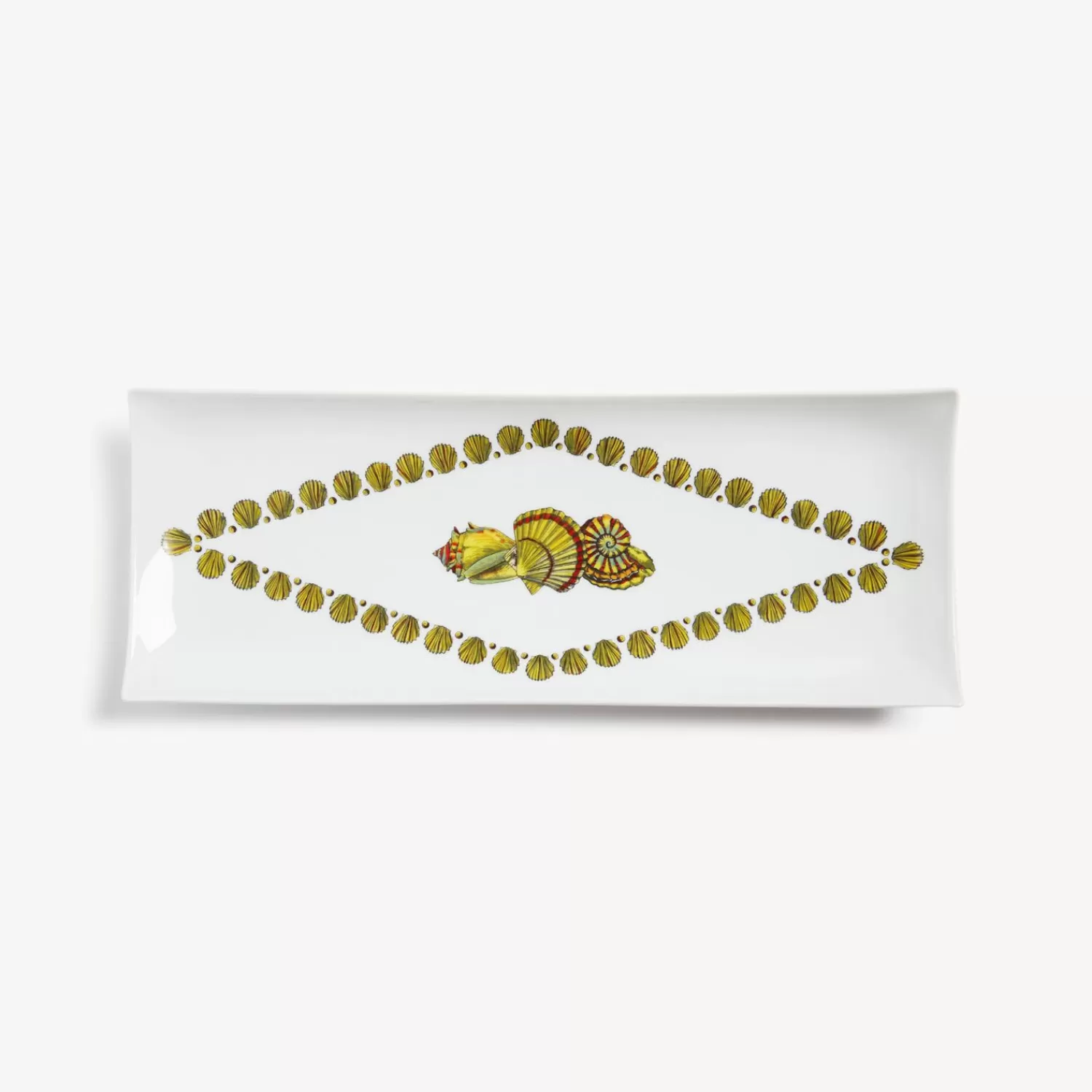 Decorative Trays<Fornasetti Rectangular Tray Giro Di Conchiglie Multicolour