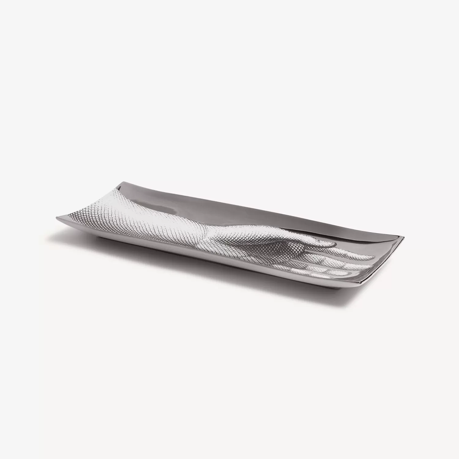 Decorative Trays<Fornasetti Rectangular Tray Mano White/Black/Platinum