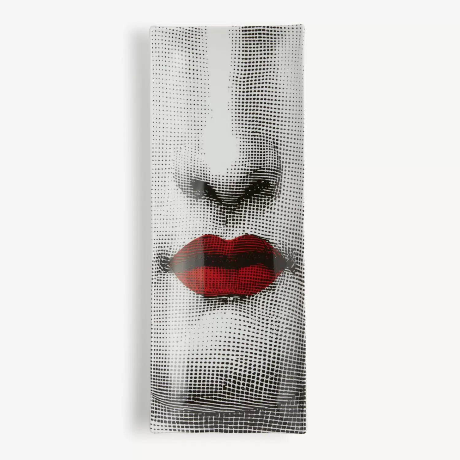 Decorative Trays<Fornasetti Rectangular Tray Red Lips - Tema E Variazioni N.397 White/Black/Red