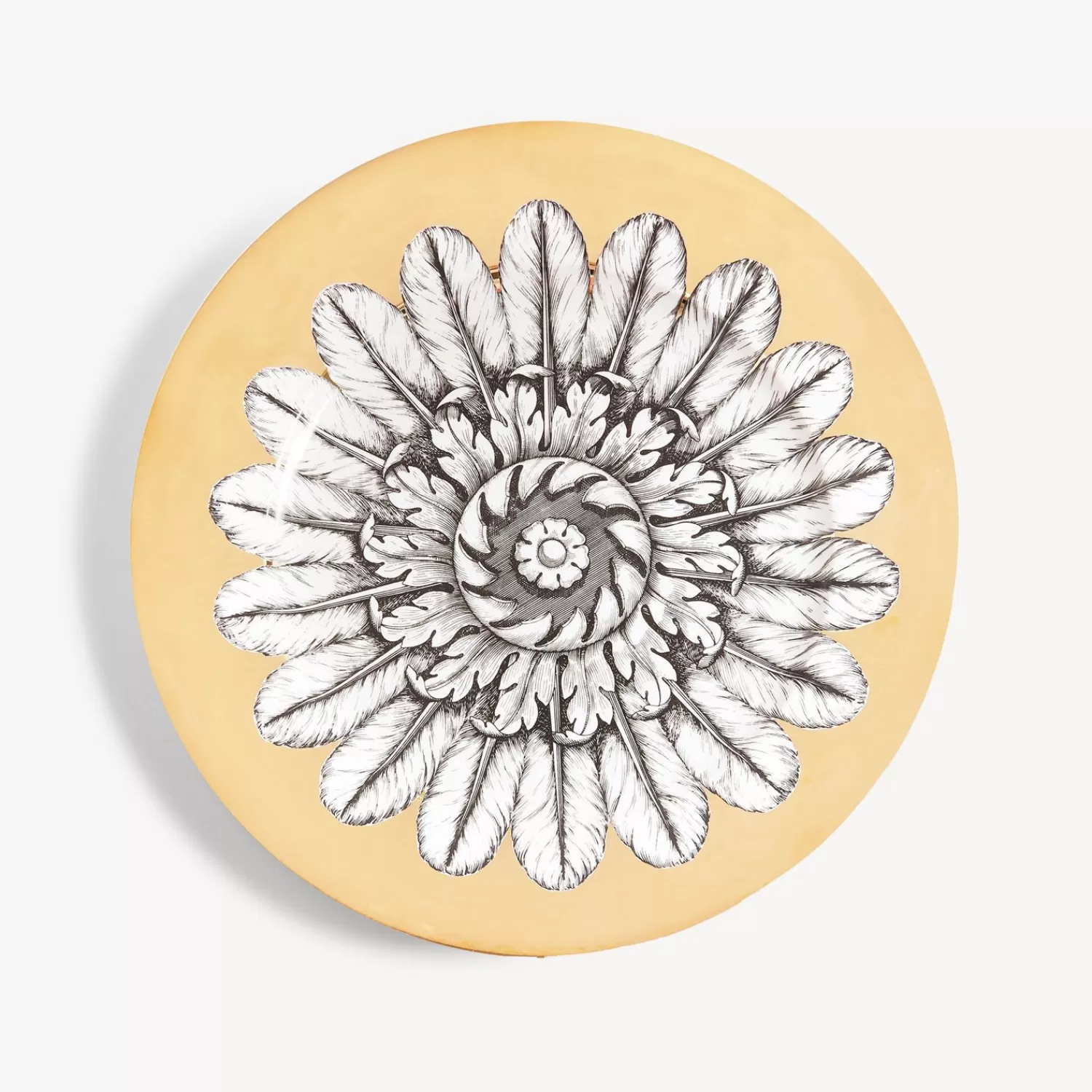 Decorative Plates<Fornasetti Rim Plate Rosone N.2 White/Black/Gold