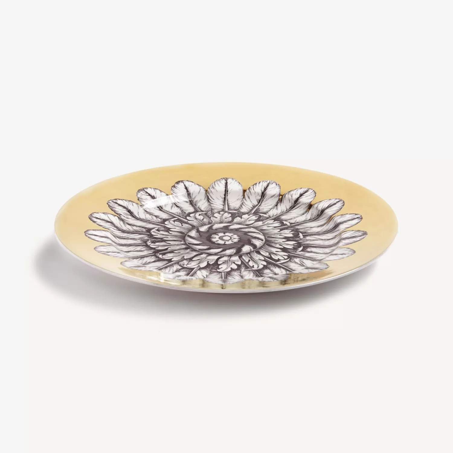 Decorative Plates<Fornasetti Rim Plate Rosone N.2 White/Black/Gold