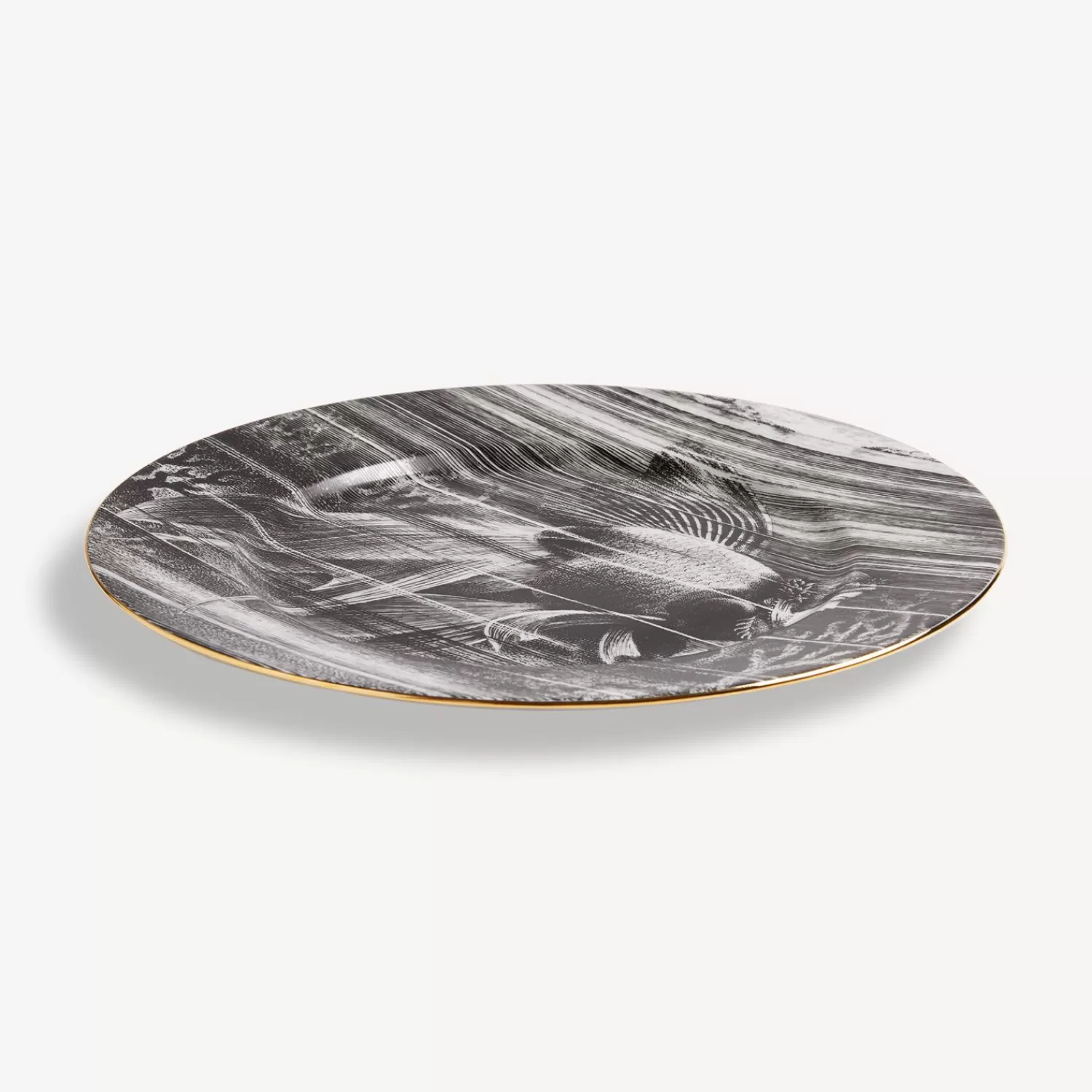 Decorative Plates<Fornasetti Rim Plate Sirene N.4 White/Black/Gold