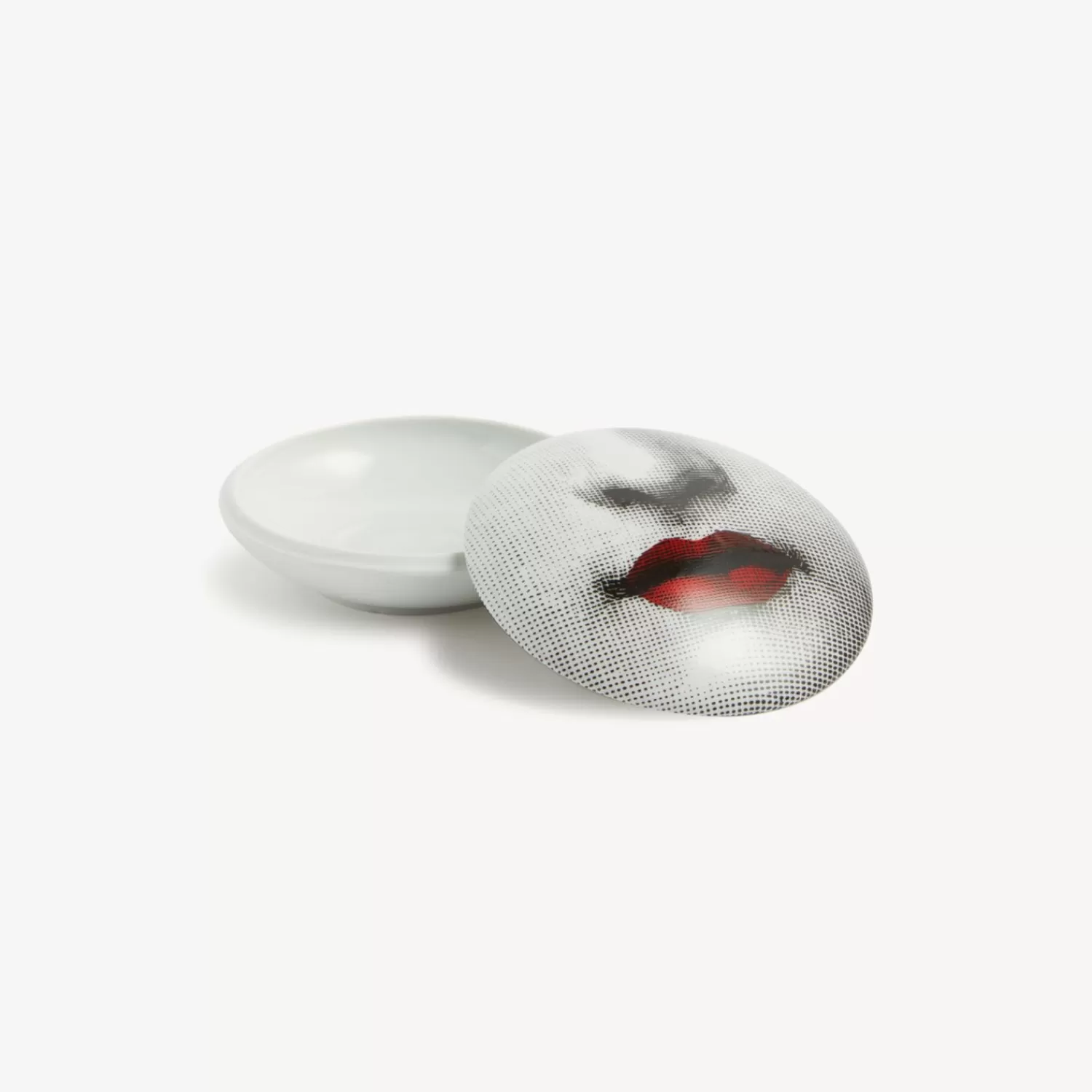 Small Containers<Fornasetti Round Box Red Lips - Tema E Variazioni N.397 White/Black/Red