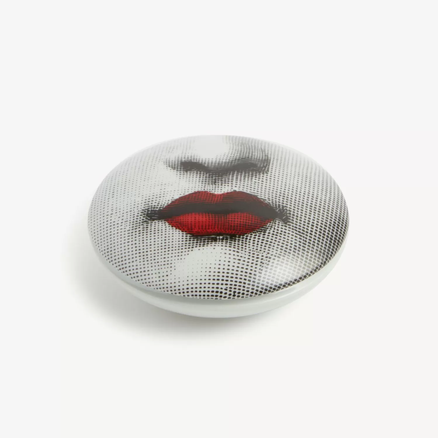 Small Containers<Fornasetti Round Box Red Lips - Tema E Variazioni N.397 White/Black/Red