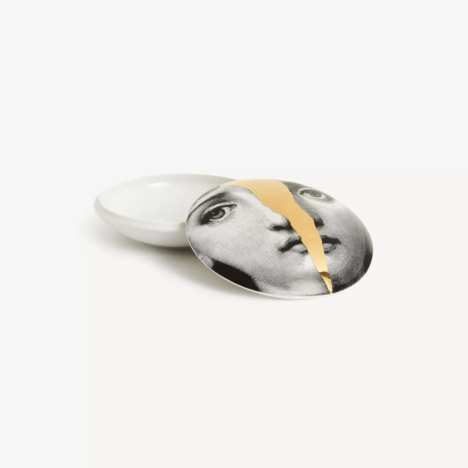 Small Containers<Fornasetti Round Box Tema E Variazioni N.10 White/Black/Gold