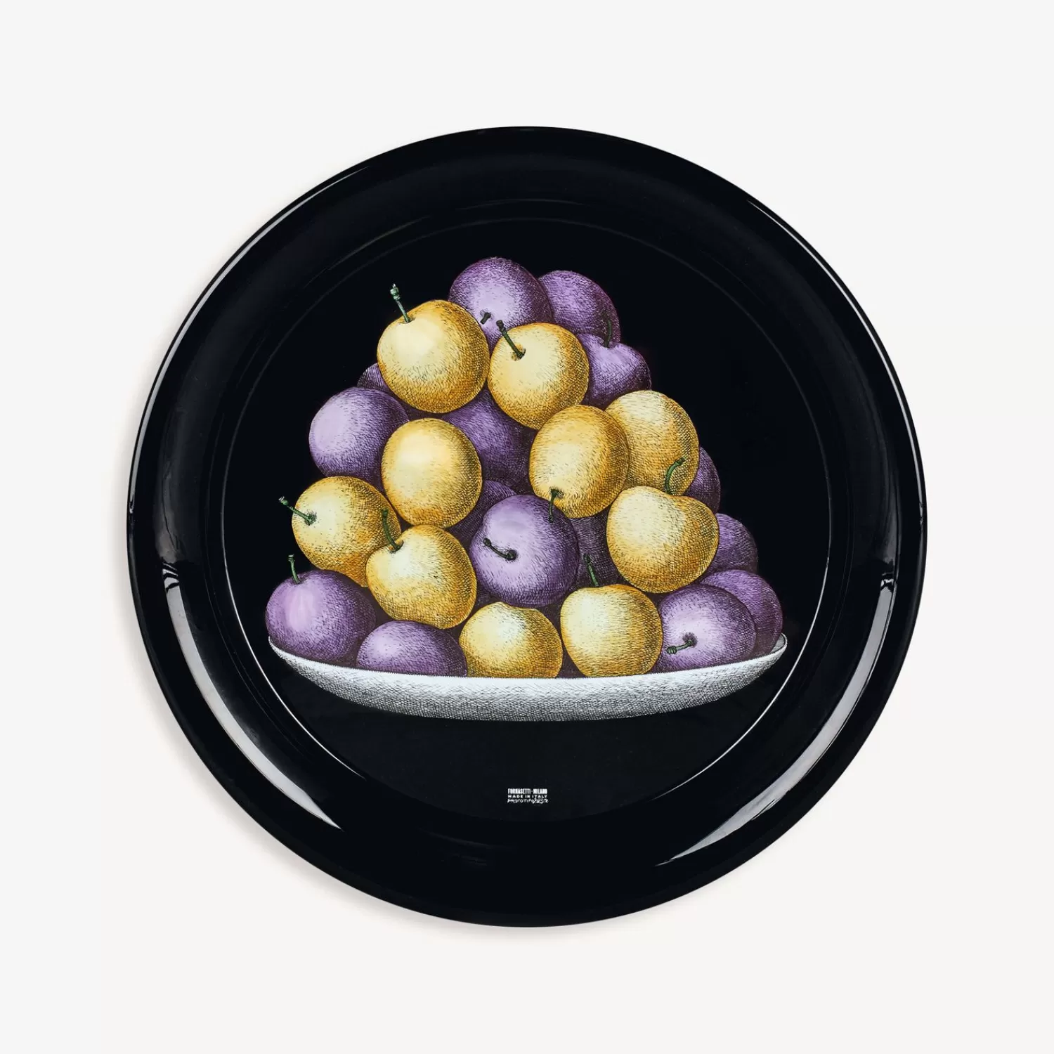 Decorative Trays And Pliants<Fornasetti Round Tray Prugne Multicolour