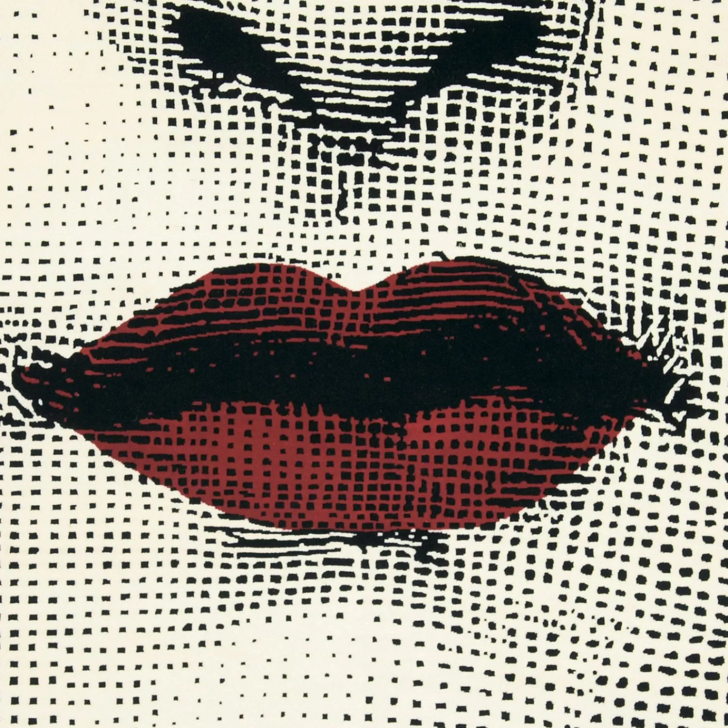 Design Rugs<Fornasetti Rug Bacio White/Black/Red