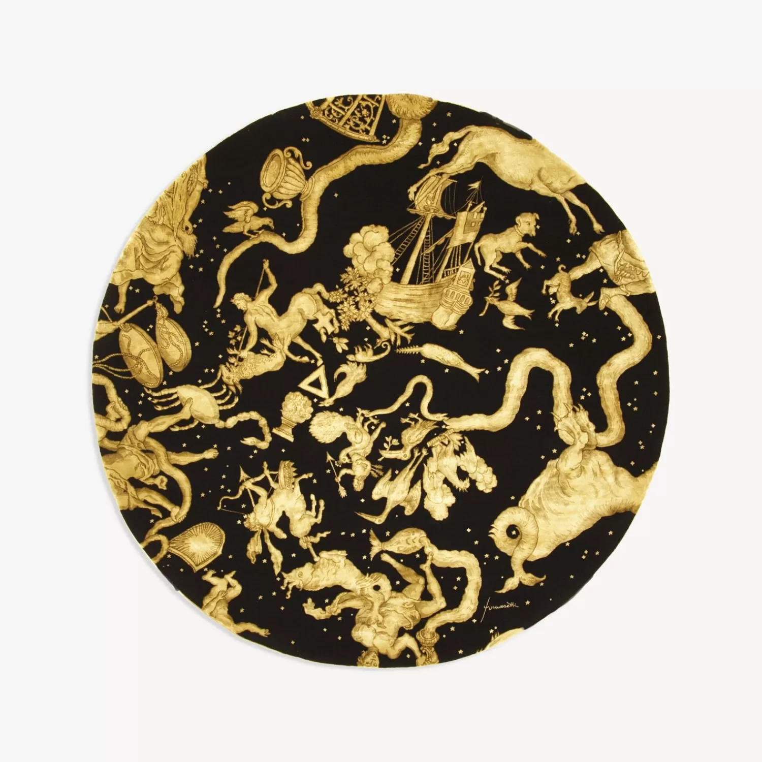 Design Rugs<Fornasetti Rug Emisfero Orientale Black/Gold