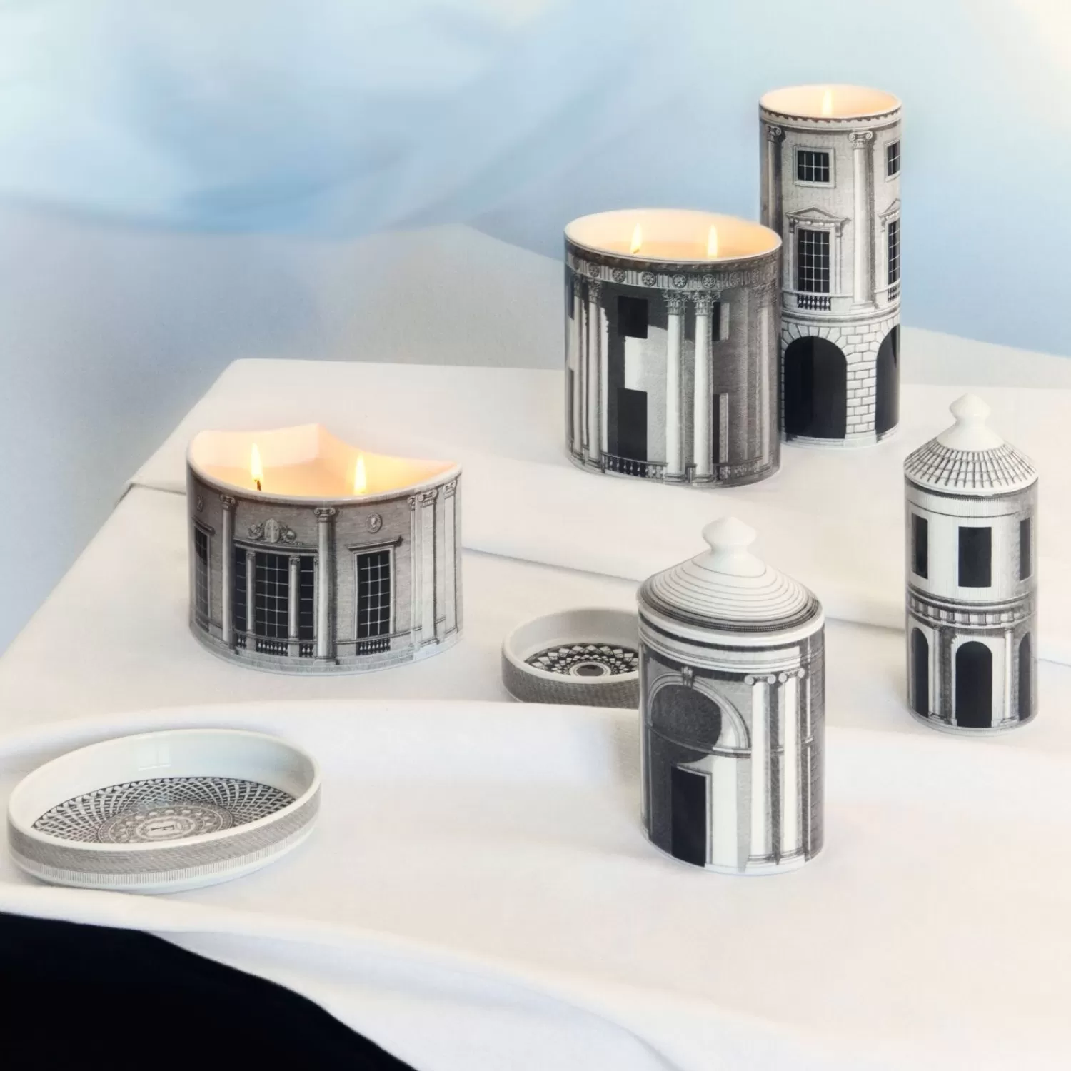 Scented Candles<Fornasetti Se Poi Scented Candle - Architettura Decor - Immaginazione Fragrance White/Black