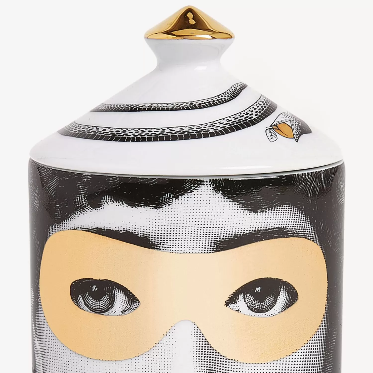 Scented Candles<Fornasetti Se Poi Scented Candle - Mascherina Decor - Frutto Proibito Fragrance White/Black/Gold