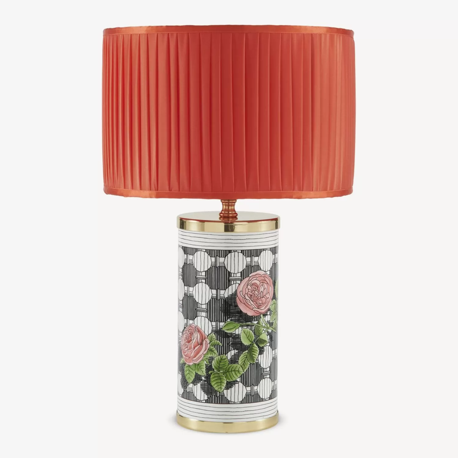 Lamps And Lampshades<Fornasetti Semi-Cylindrical Lampshade In Pleated Fabric Rosso