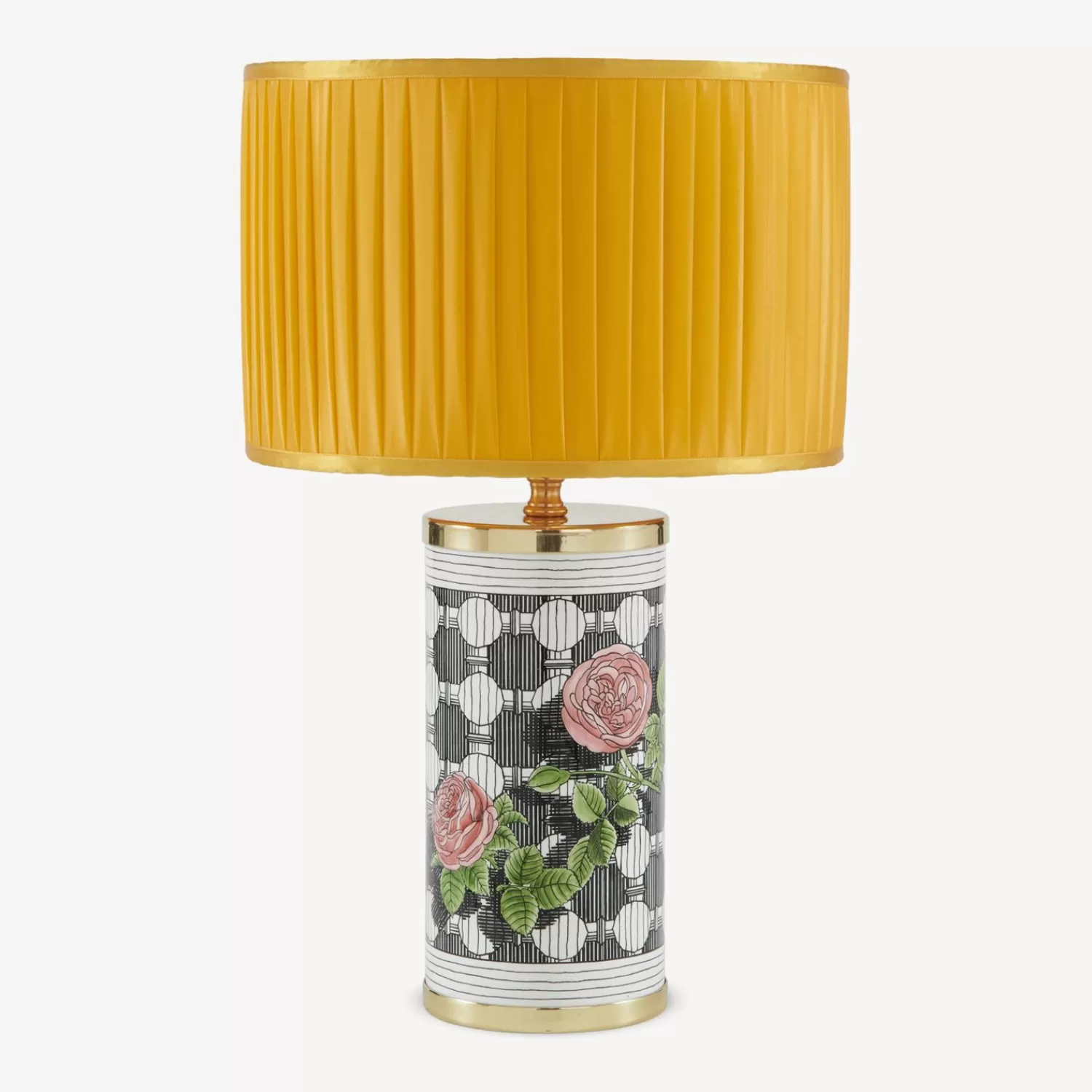Lamps And Lampshades<Fornasetti Semi-Cylindrical Lampshade In Pleated Fabric Yellow