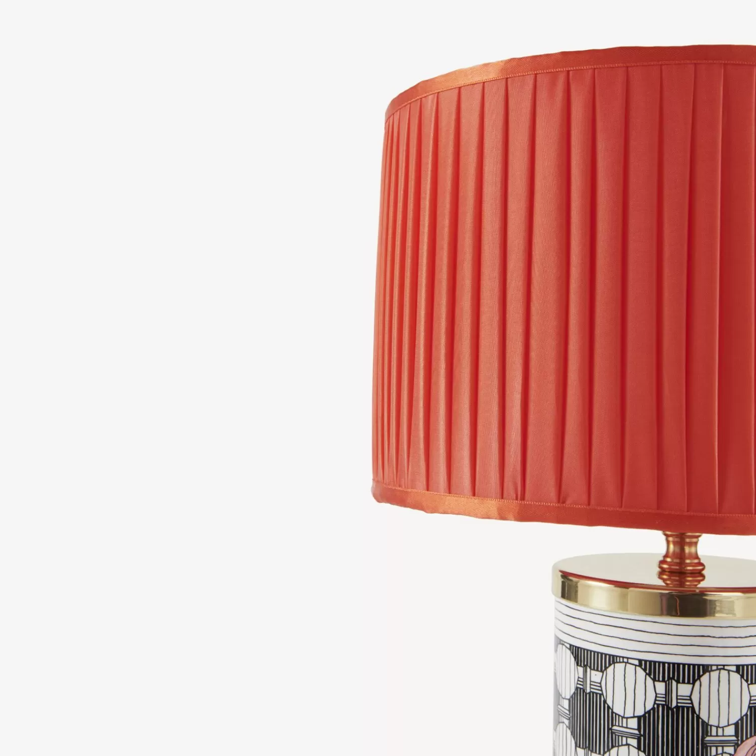 Lamps And Lampshades<Fornasetti Semi-Cylindrical Lampshade In Pleated Fabric Rosso