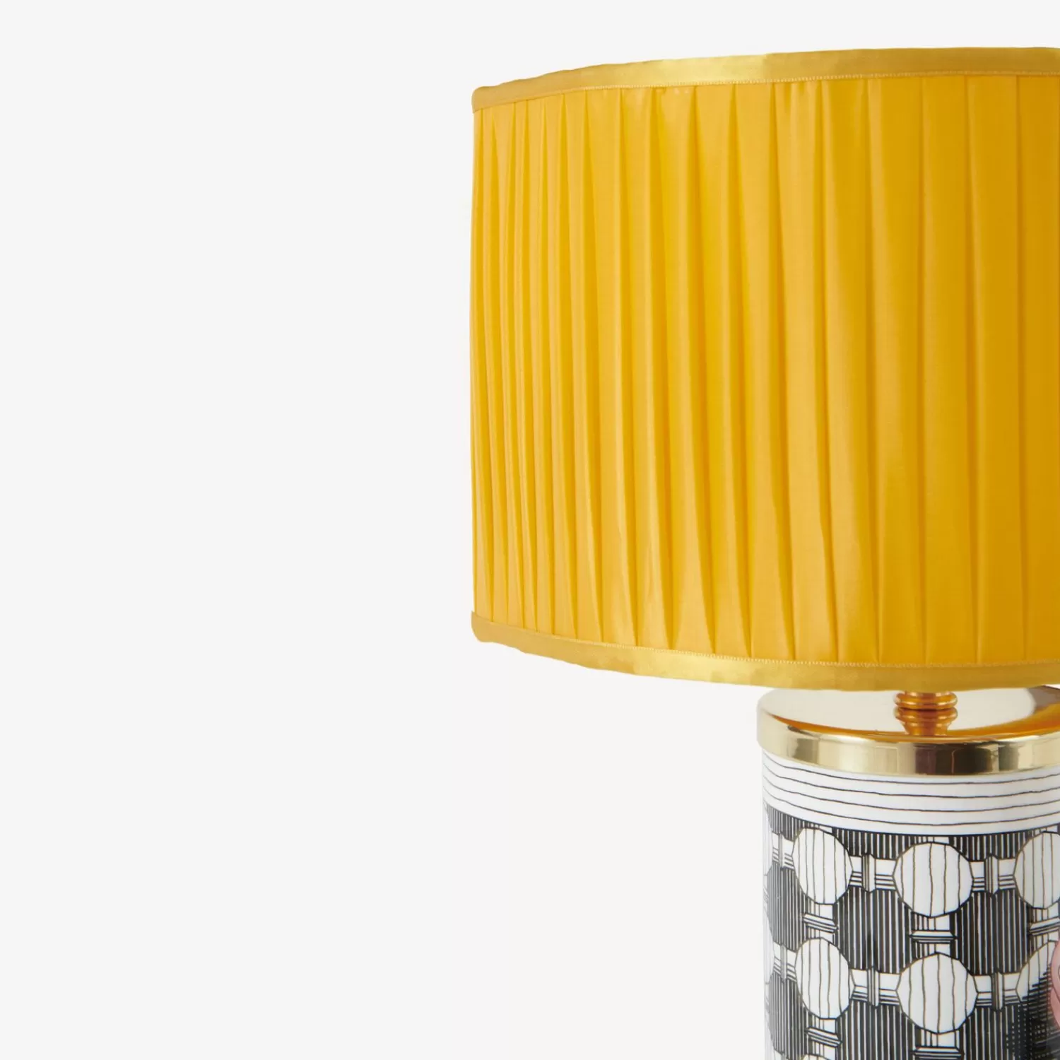 Lamps And Lampshades<Fornasetti Semi-Cylindrical Lampshade In Pleated Fabric Yellow