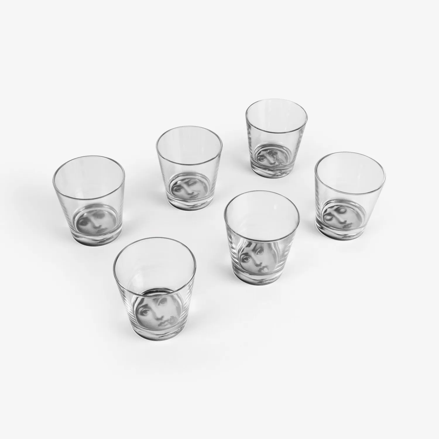 Glasses And Coasters<Fornasetti Set 6 Glasses Tema E Variazioni Black