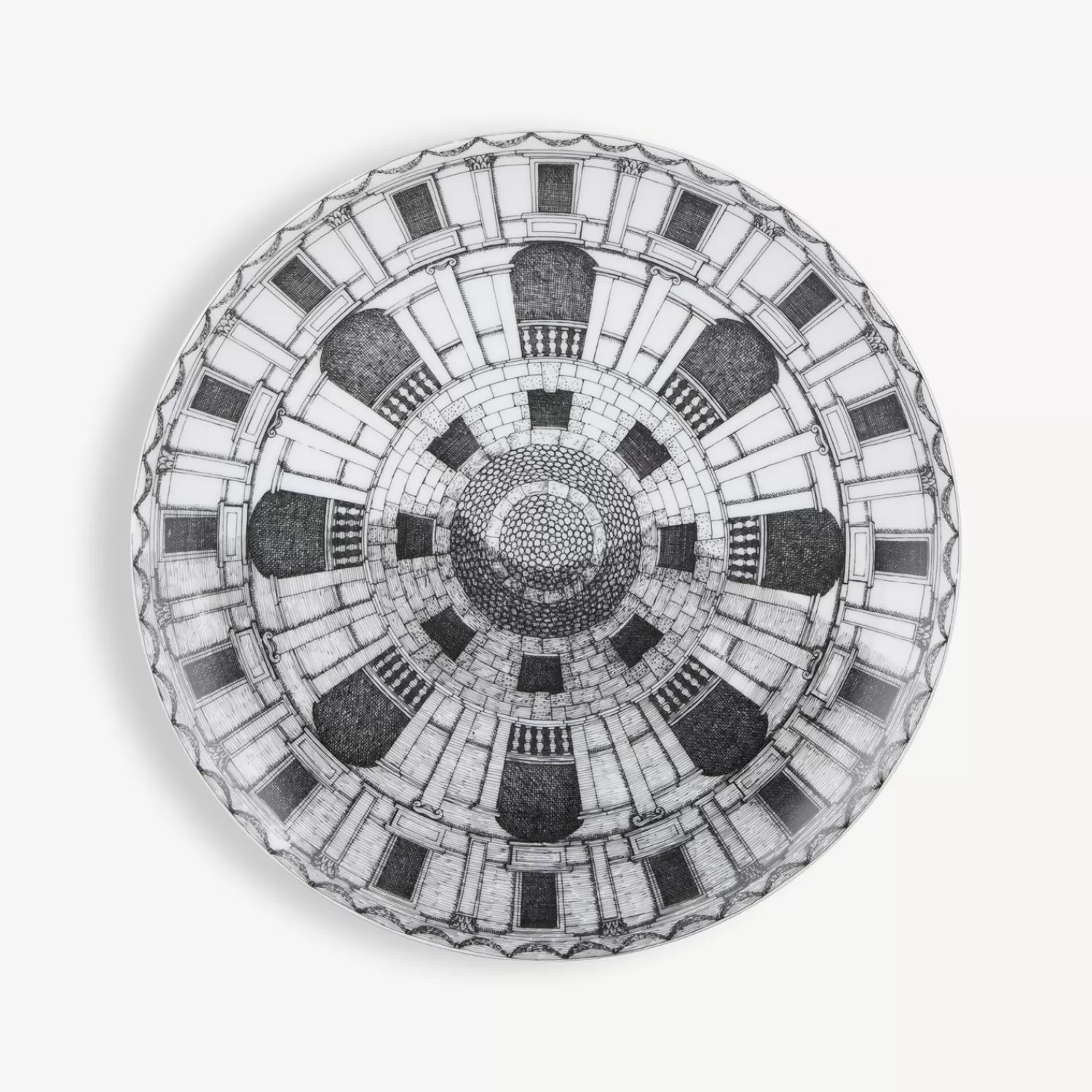 Decorative Plates<Fornasetti Set 6 Plates Cortili White/Black