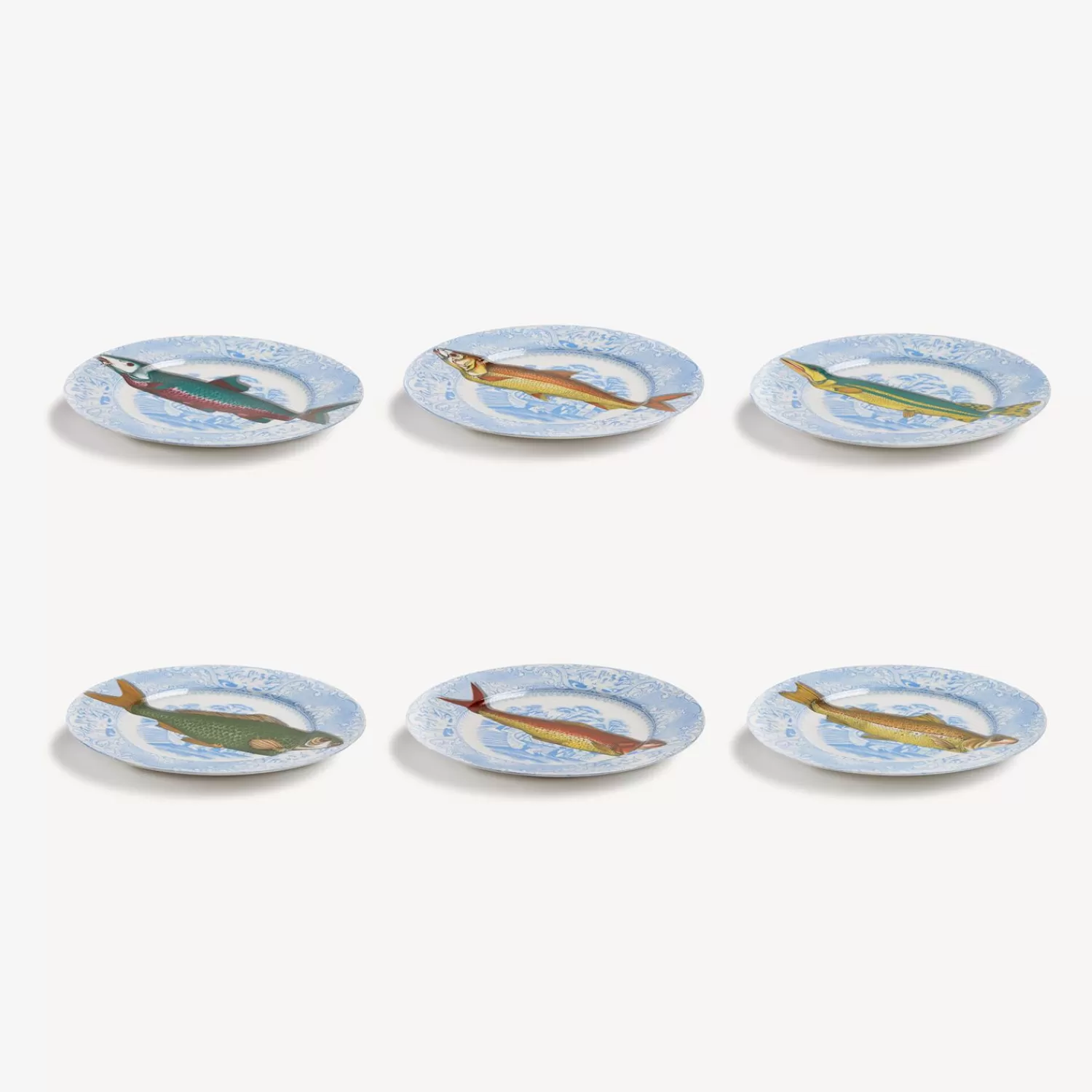 Decorative Plates<Fornasetti Set 6 Plates Piscibus Multicolour