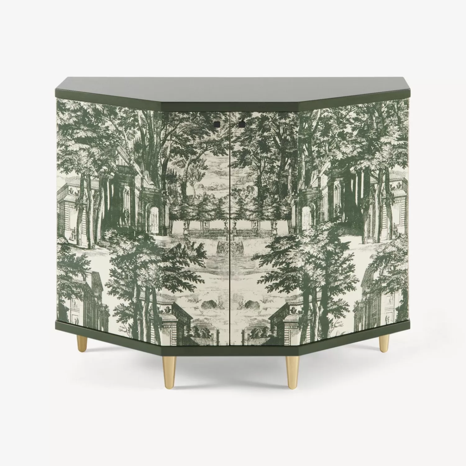 Cabinets<Fornasetti Small Cabinet Polyhedric Giardino Settecentesco Green/Ivory