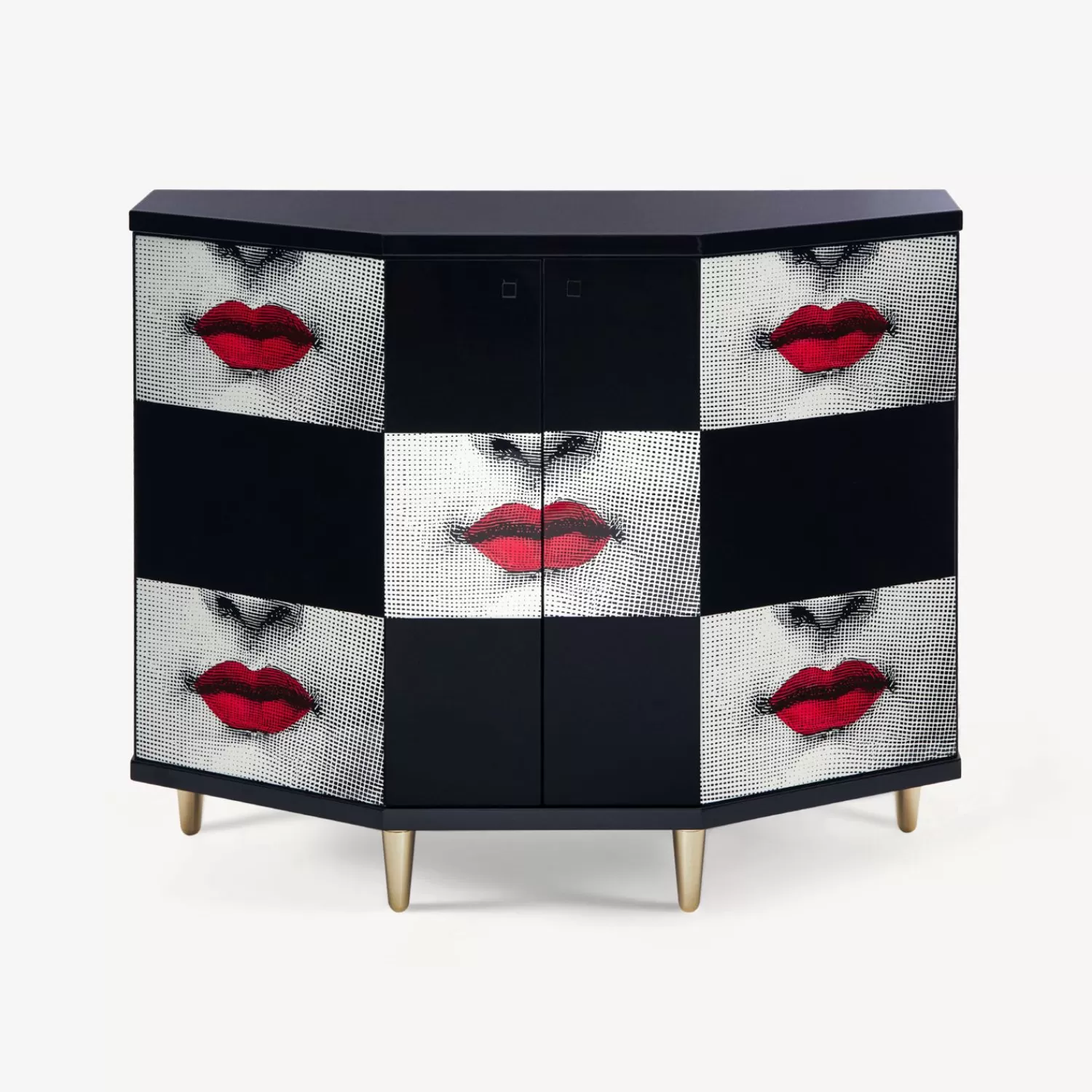 Cabinets<Fornasetti Small Cabinet Polyhedric Kiss Red/White/Black