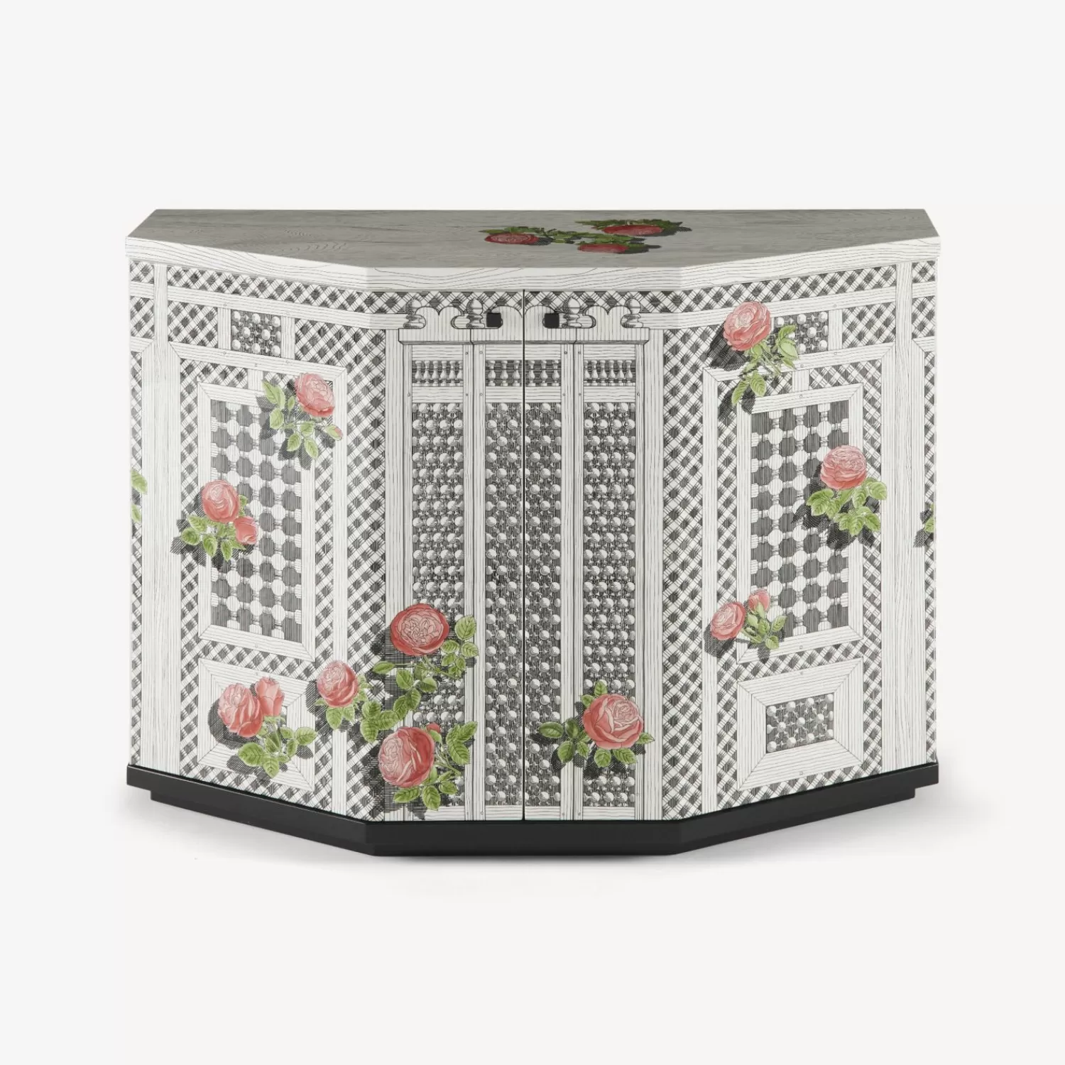 Cabinets<Fornasetti Small Cabinet Polyhedric Musciarabia Con Rose Multicolour
