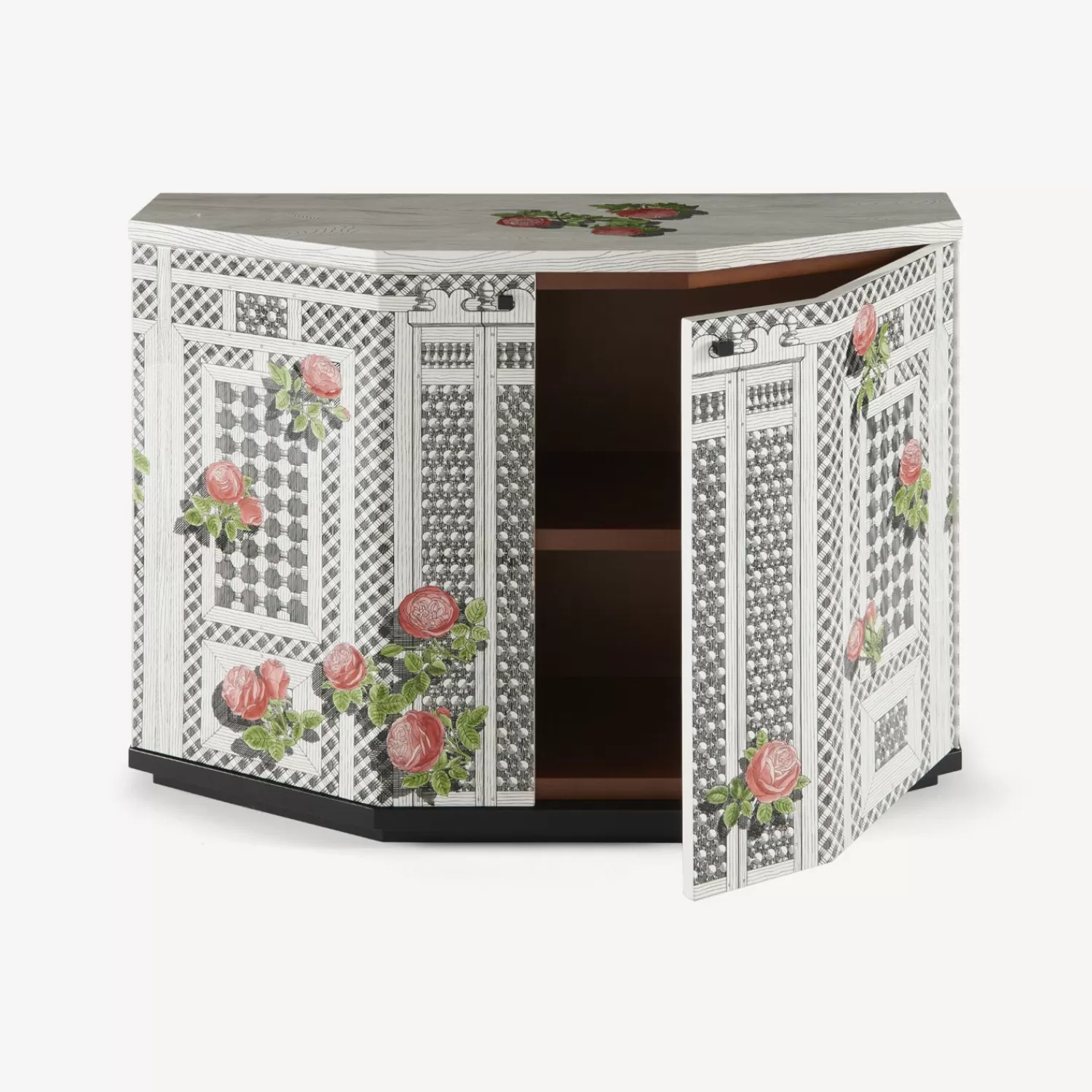Cabinets<Fornasetti Small Cabinet Polyhedric Musciarabia Con Rose Multicolour