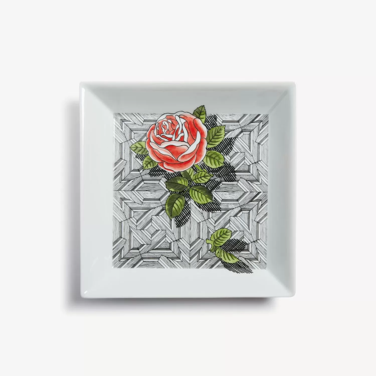 Decorative Plates<Fornasetti Square Plate Musciarabia Con Rose Multicolour