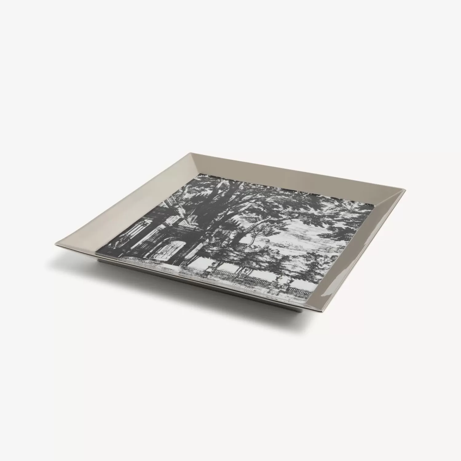 Decorative Trays<Fornasetti Square Tray Giardino Settecentesco White/Black