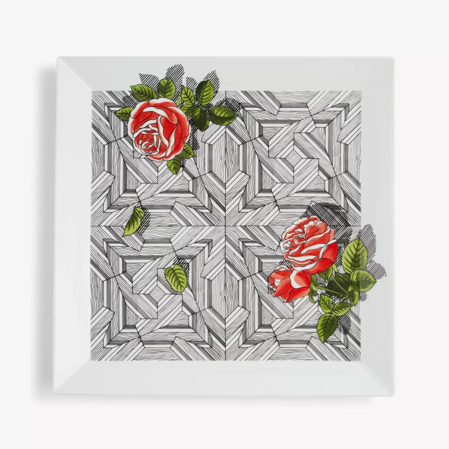 Decorative Trays<Fornasetti Square Tray Musciarabia Con Rose Multicolour