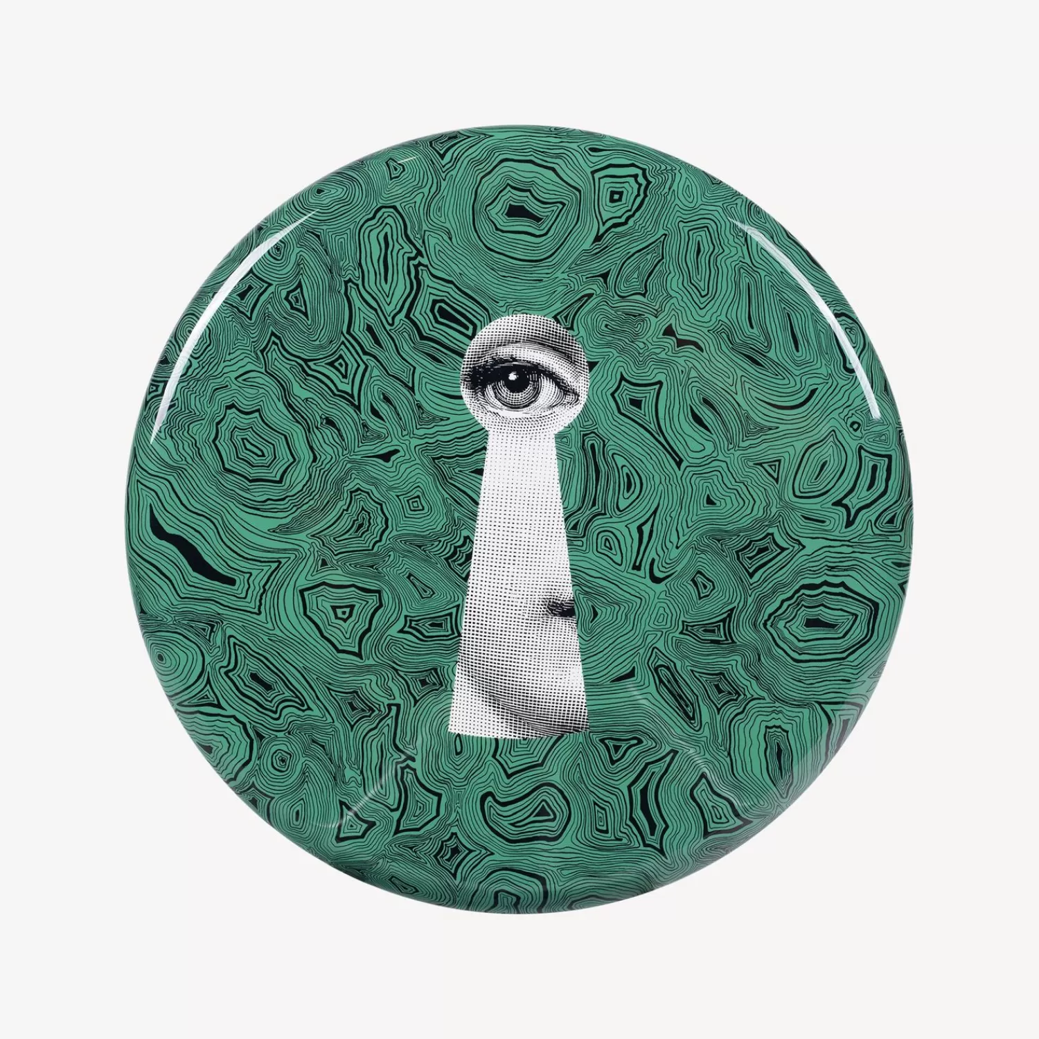 Stools<Fornasetti Stool Serratura Su Malachite Green/White/Black