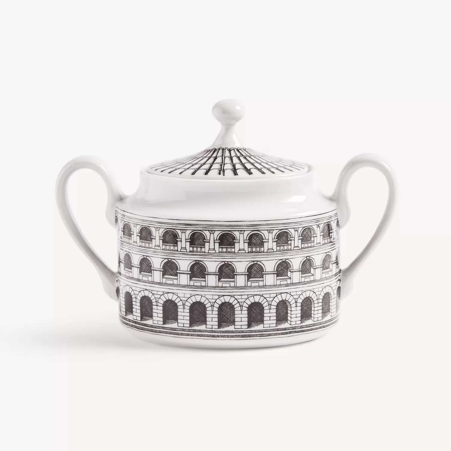 Tea And Coffee Sets<Fornasetti Sugar Bowl Architettura White/Black