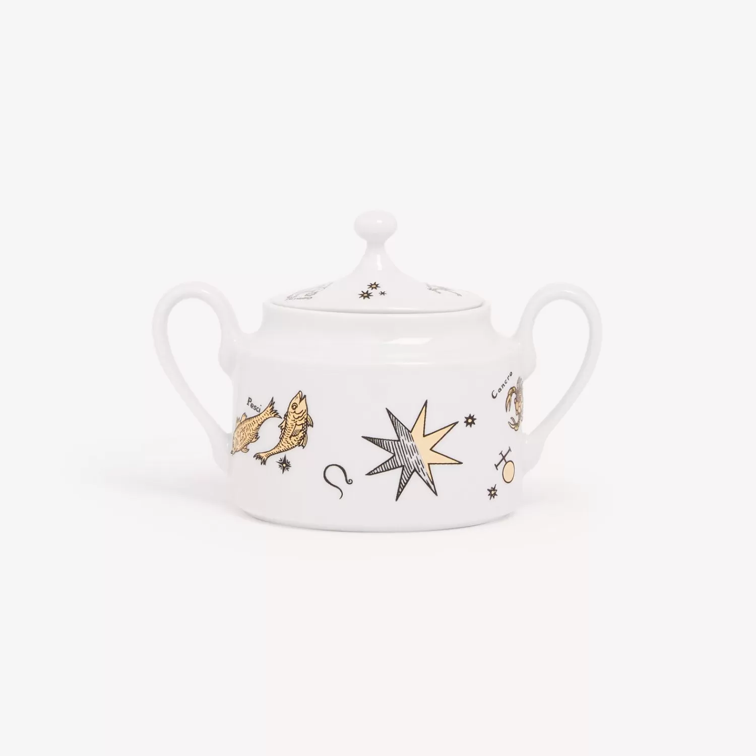 Tea And Coffee Sets<Fornasetti Sugar Bowl Astronomici White/Black/Gold
