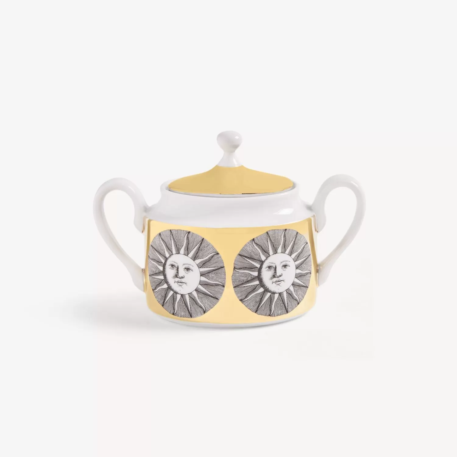 Tea And Coffee Sets<Fornasetti Sugar Bowl Sole White/Black/Gold