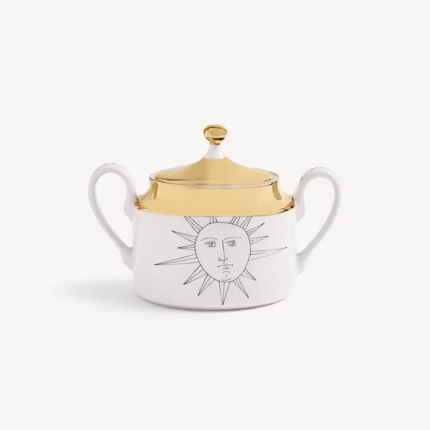 Tea And Coffee Sets<Fornasetti Sugar Bowl Solitario White/Black/Gold