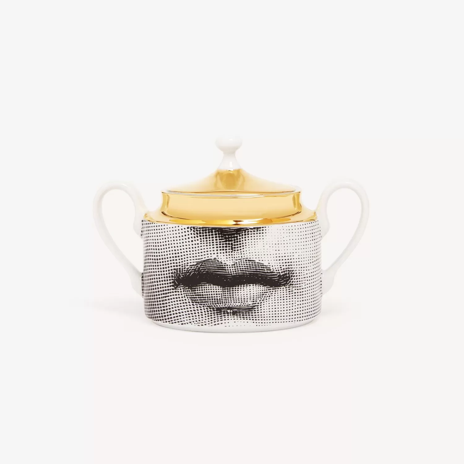 Tea And Coffee Sets<Fornasetti Sugar Bowl Tema E Variazioni White/Black/Gold