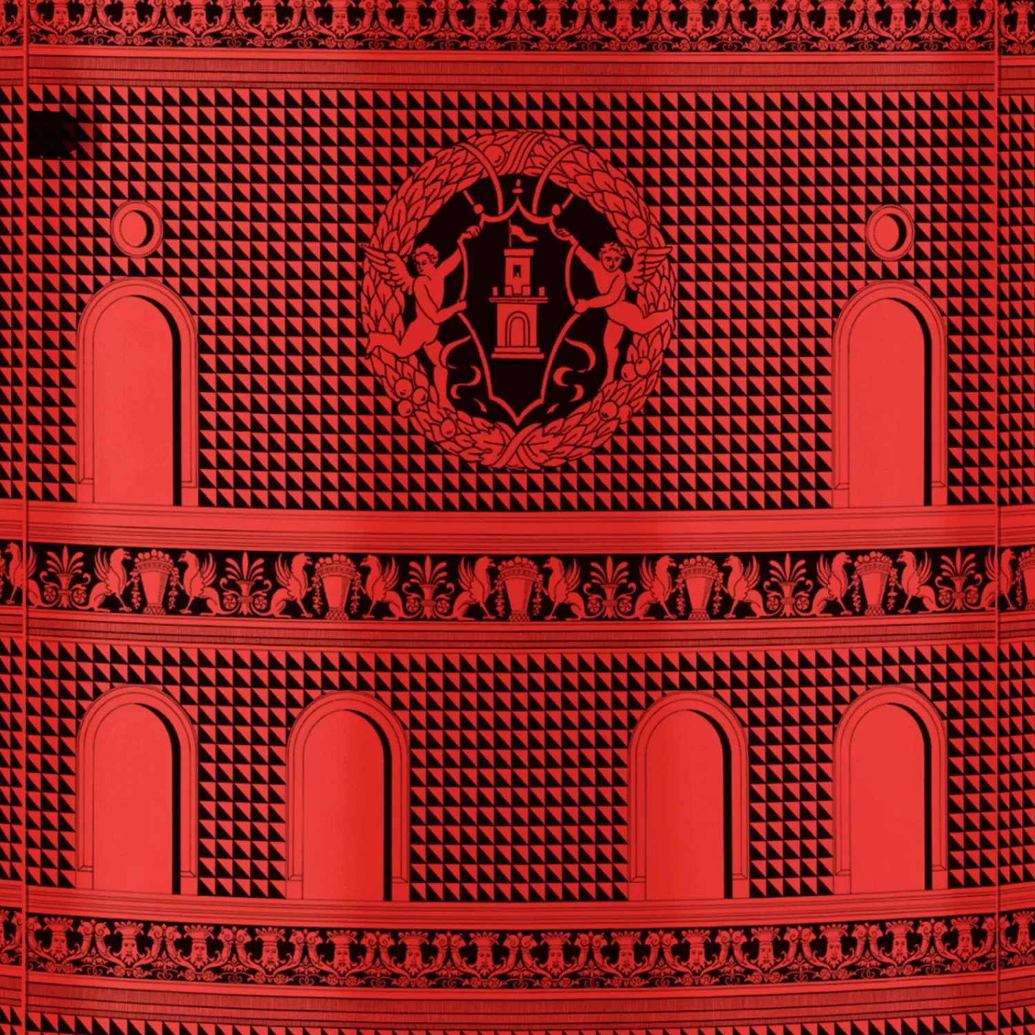 Storage Consoles<Fornasetti Tall Console Facciata Quattrocentesca Red/Black