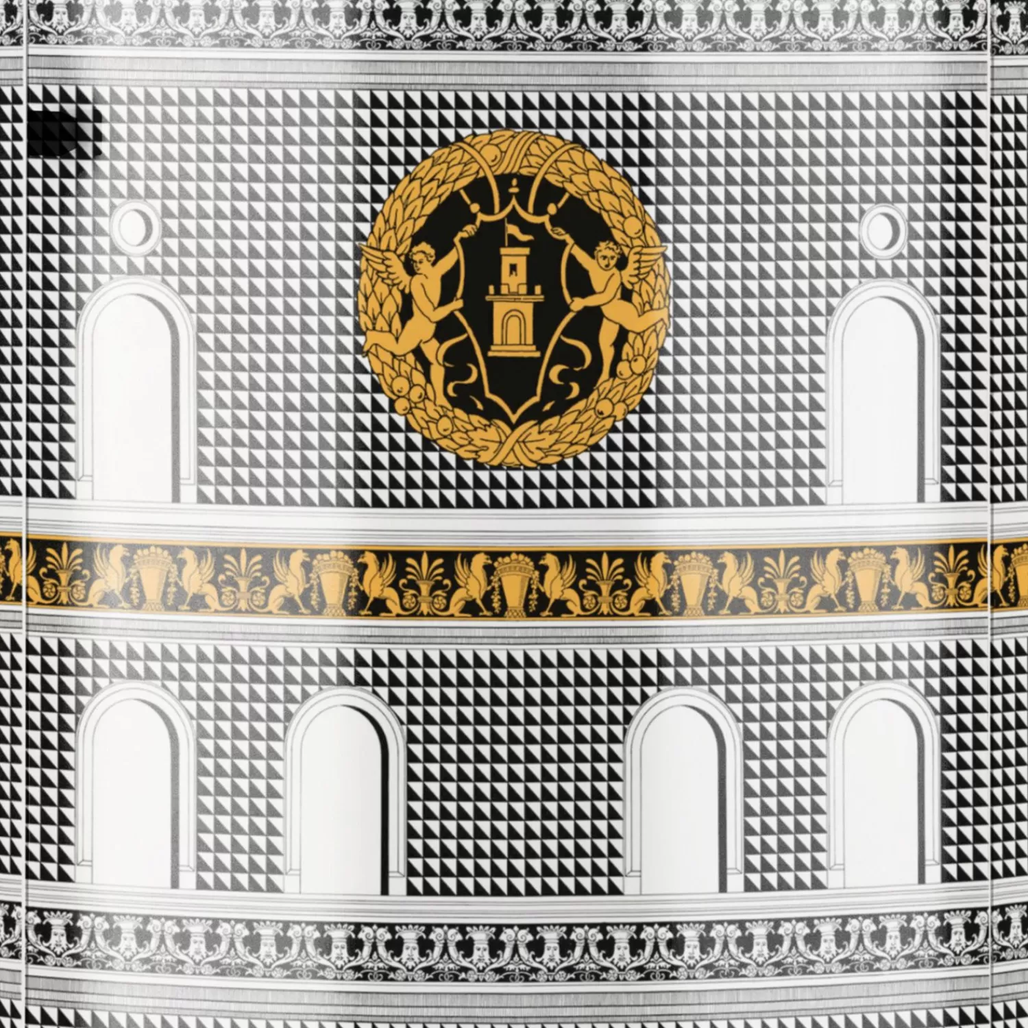 Storage Consoles<Fornasetti Tall Consolle Facciata Quattrocentesca White/Black/Yellow