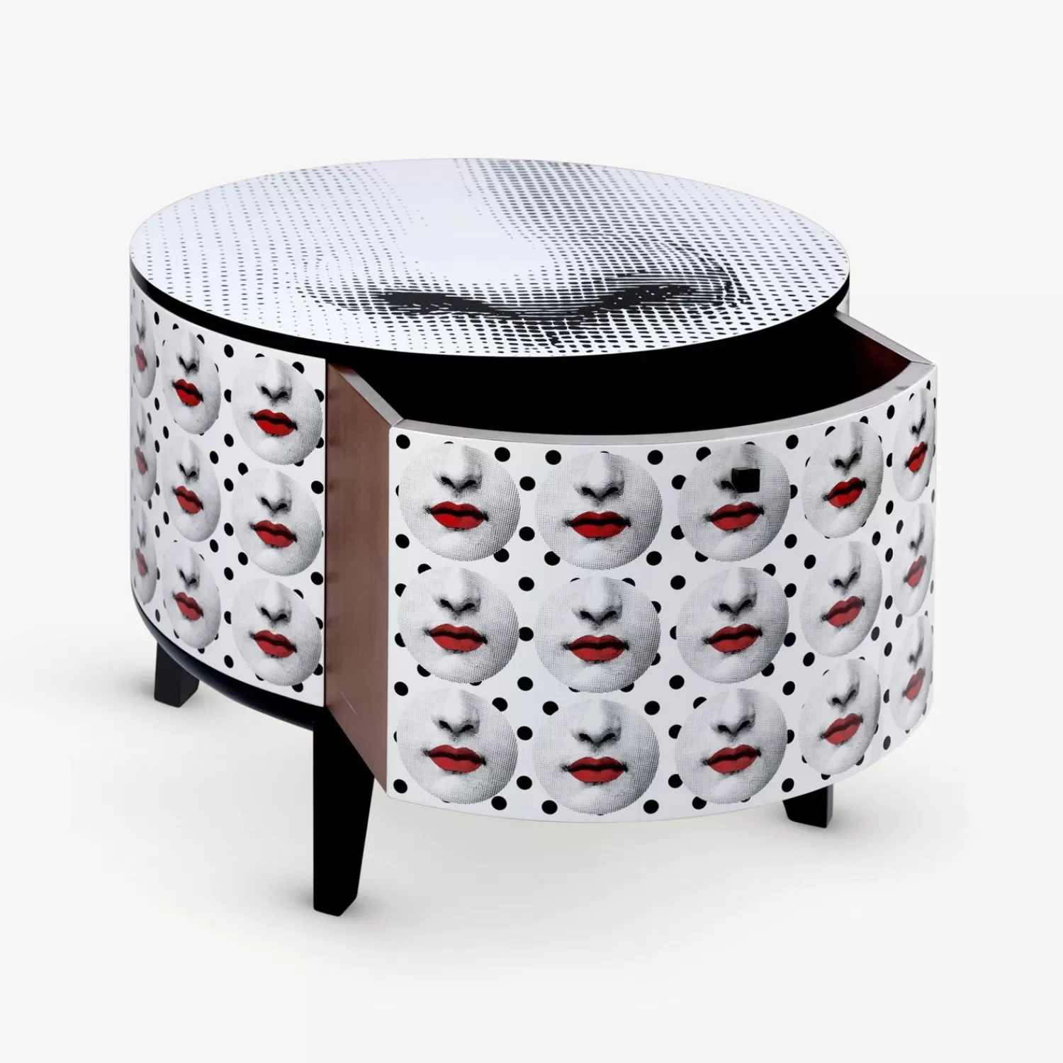 Tables<Fornasetti Tamburo Table Comme Des Forna White/Black/Red