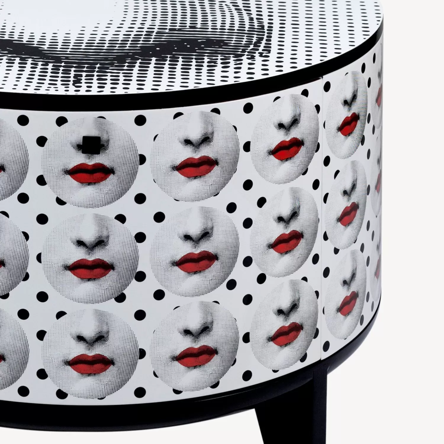 Tables<Fornasetti Tamburo Table Comme Des Forna White/Black/Red