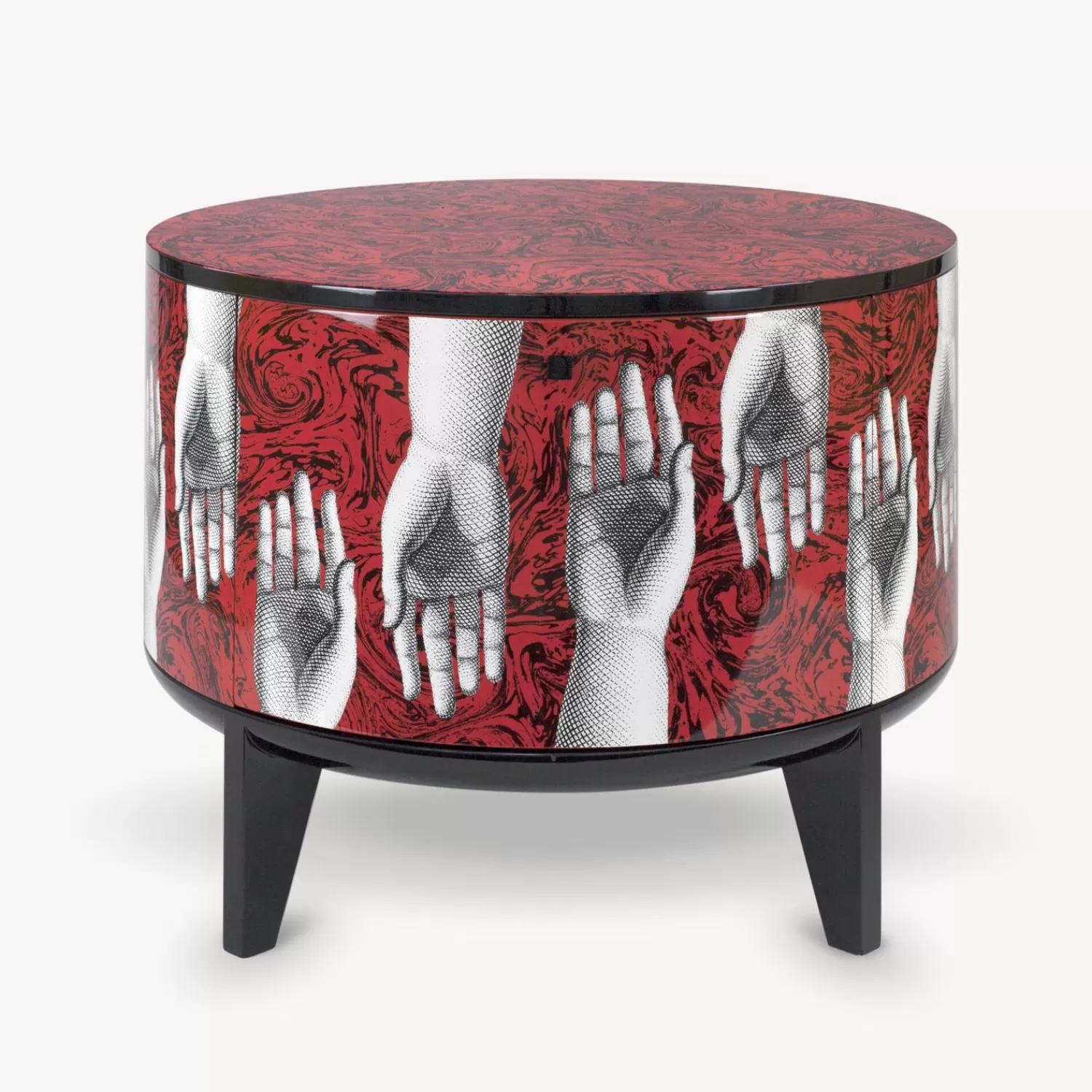 Tables<Fornasetti Tamburo Table Don Giovanni White/Black/Red